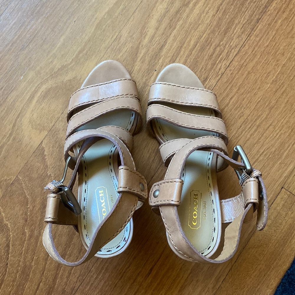 Coach caramel strappy heels (size 5)